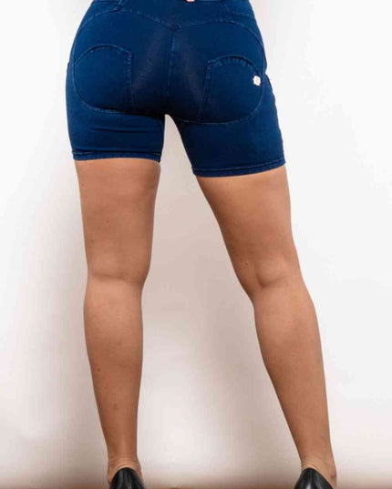 Full Size Buttoned Skinny Denim Shorts