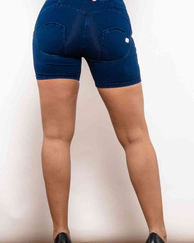 Full Size Buttoned Skinny Denim Shorts