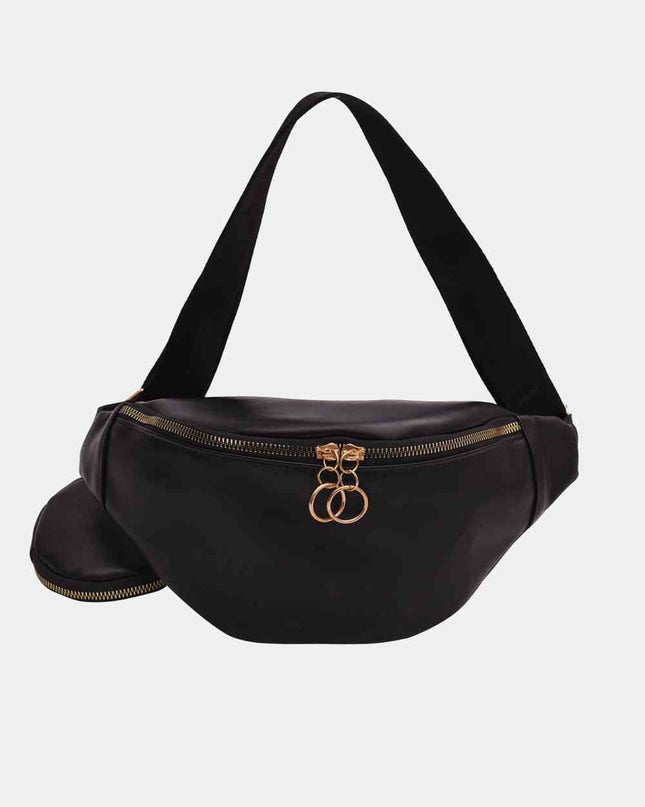 PU Leather Sling Bag with Small Purse