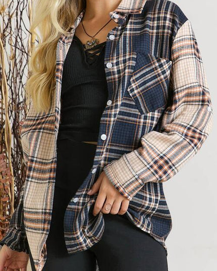 Plaid Collared Neck Button Down Shirt