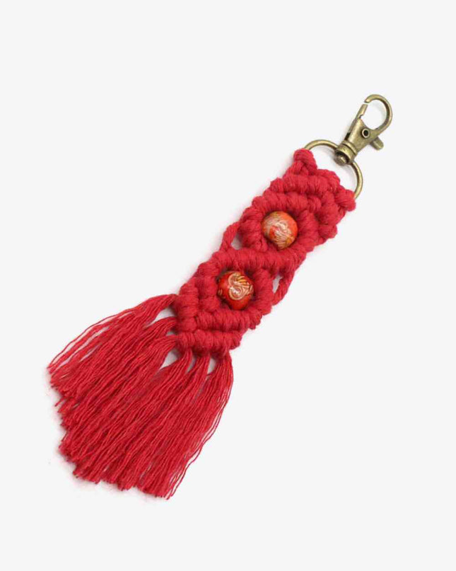 Assorted 4-Pack Handmade Macrame Fringe Keychain