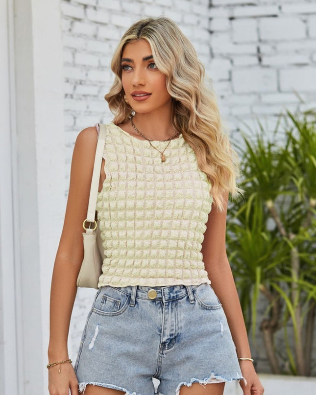 Textured Round Neck Tank