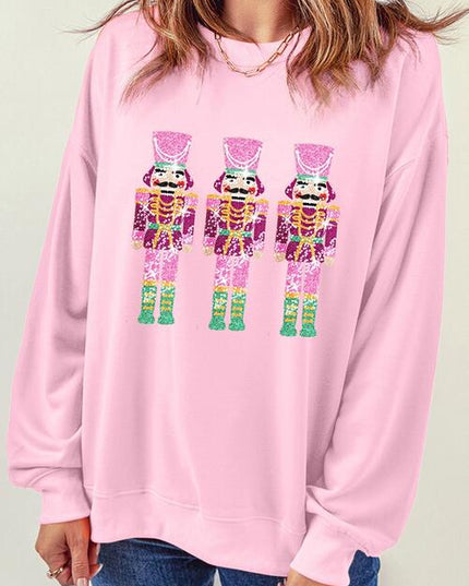 Sequin Nutcracker Long Sleeve Sweatshirt