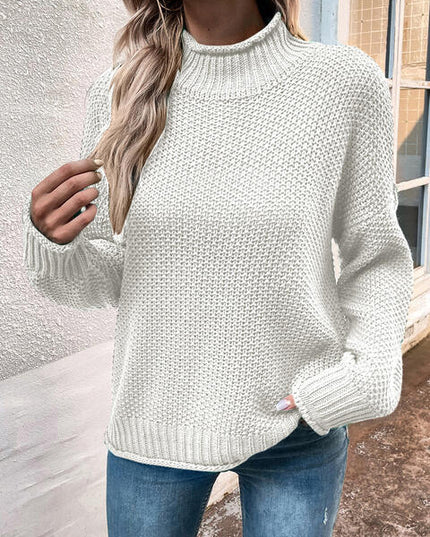 Roll Hem Drop Shoulder Sweater