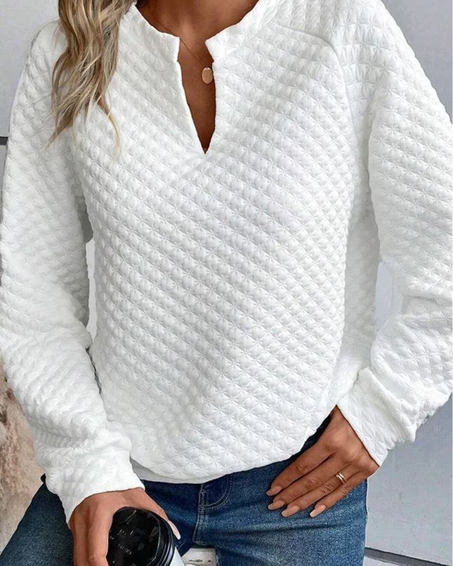 Notched Long Sleeve T-Shirt