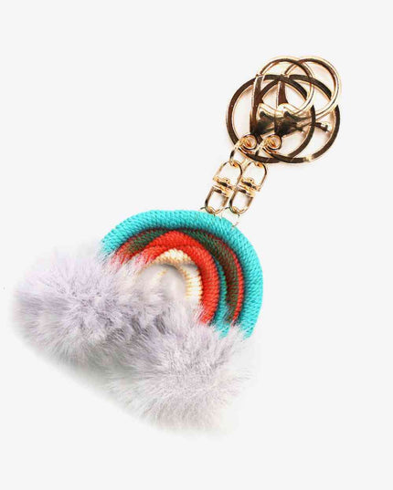 Assorted 4-Pack Rainbow Pom Pom Keychain