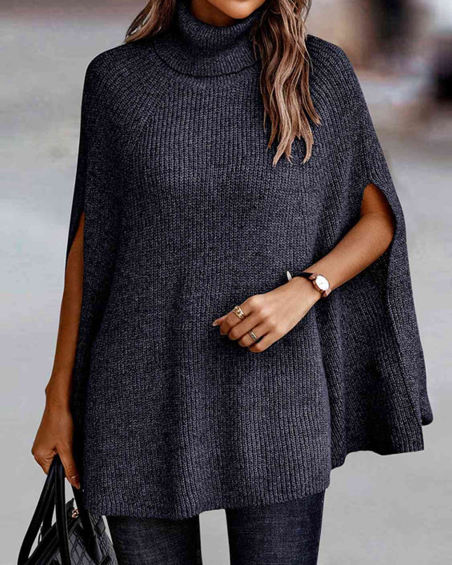 Turtleneck Dolman Sleeve Poncho