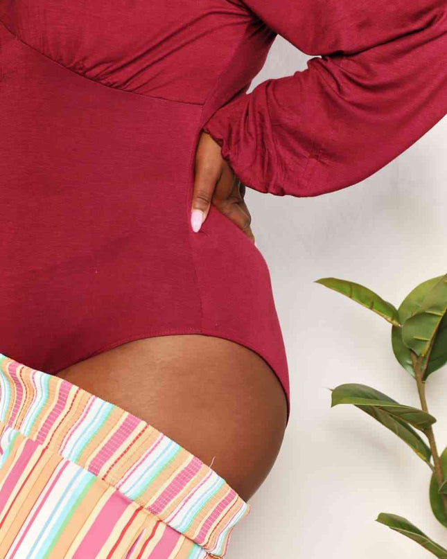 Culture Code  Full Size V-Neck Bodysuit