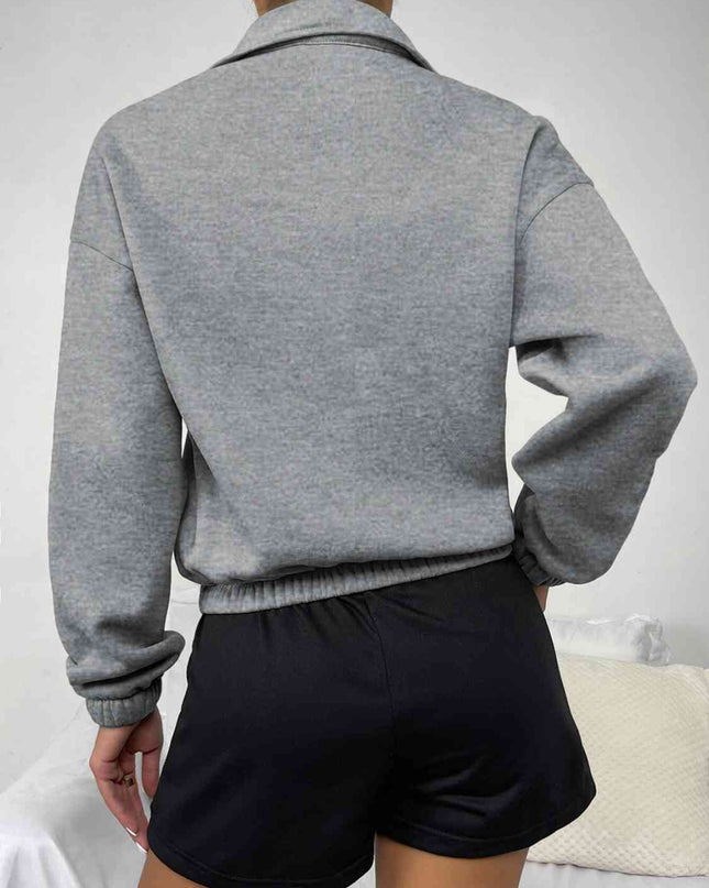Half-Zip Dropped Shoulder Sweatshirt