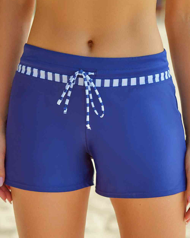 Full Size Run Contrast Drawstring Swim Bottoms
