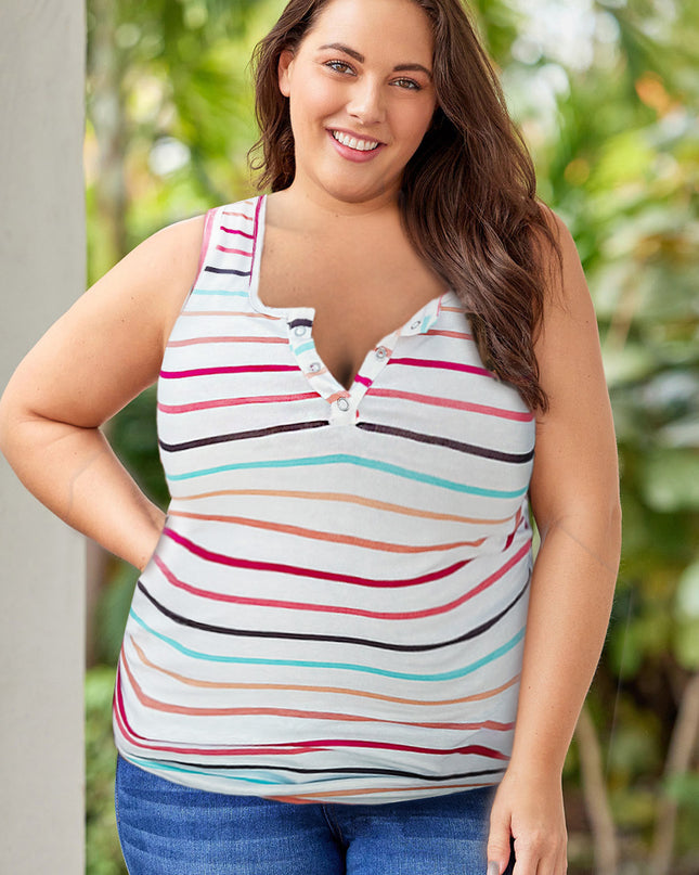 Plus Size Square Neck Sleeveless Tank
