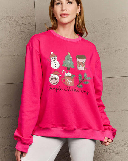 Simply Love Full Size JINGLE ALL THE WAY Long Sleeve Sweatshirt