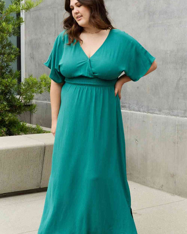 ODDI Full Size Woven Wrap Maxi Dress