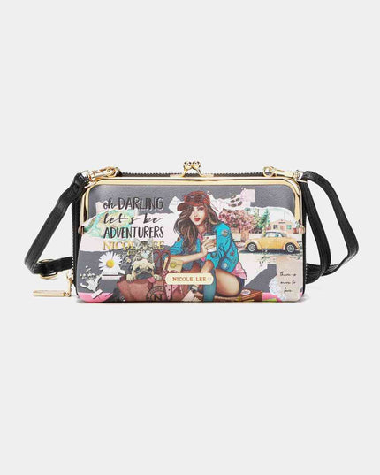 Nicole Lee USA Signature Kiss Lock Crossbody Wallet