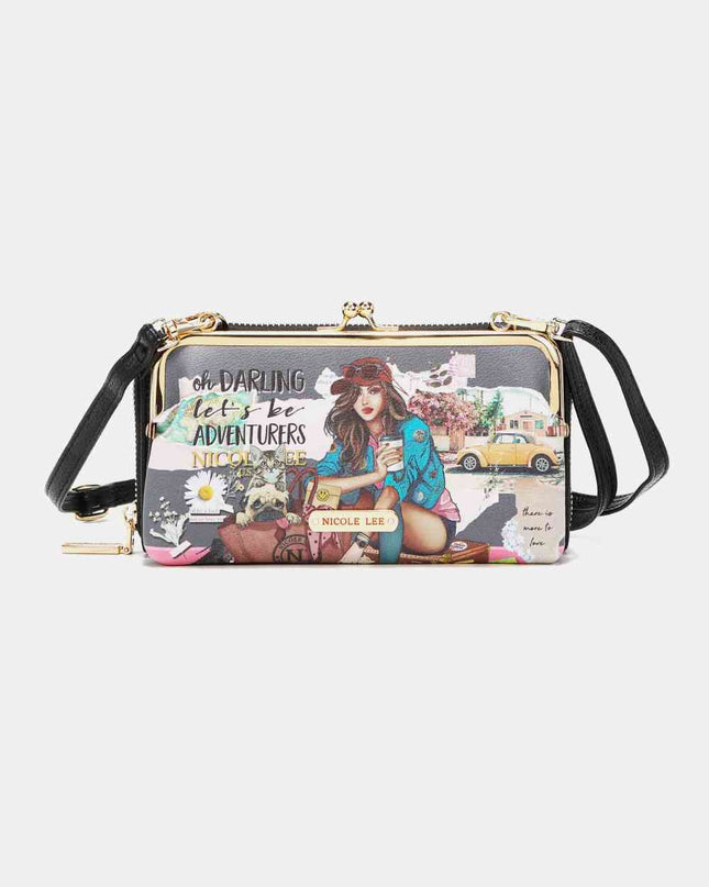 Nicole Lee USA Signature Kiss Lock Crossbody Wallet