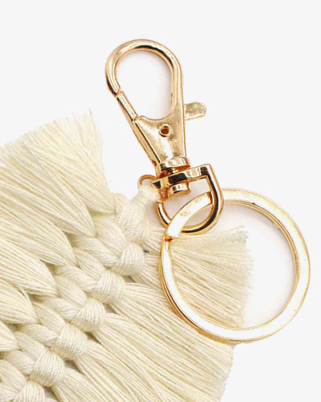 Assorted 4-Pack Leaf Shape Fringe Keychain