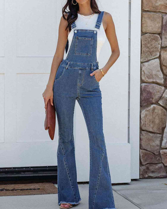 Raw Hem Denim Overall