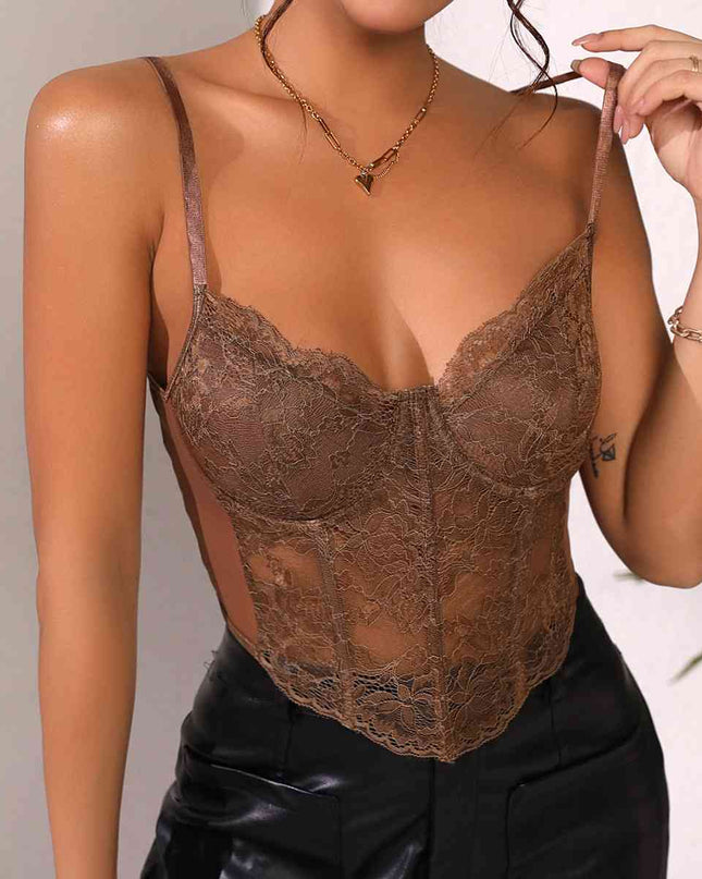 Sweetheart Neck Lace Detail Cami