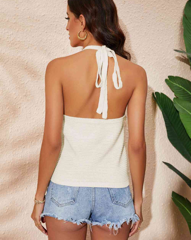 Rainbow Stripe Halter Neck Knit Tank