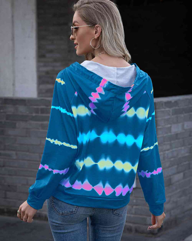 Tie Dye Raglan Sleeve Hoodie