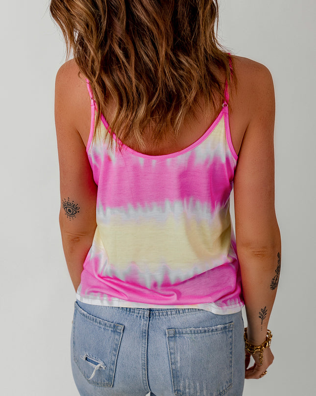 Tie-Dye Strappy V-Neck Cami
