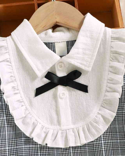 Plaid Flounce Sleeve Dress