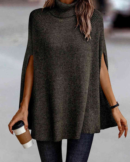 Turtleneck Dolman Sleeve Poncho