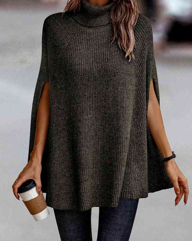 Turtleneck Dolman Sleeve Poncho