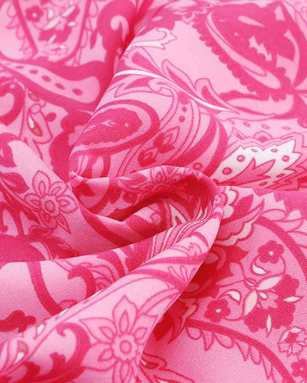 Paisley Print Flounce Sleeve Maxi Dress