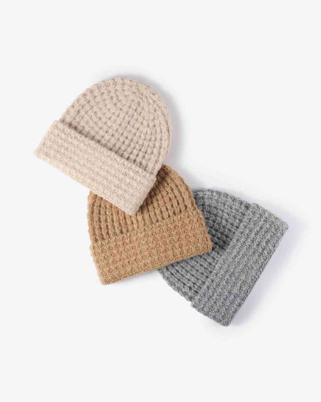 Waffle-Knit Cuff Beanie