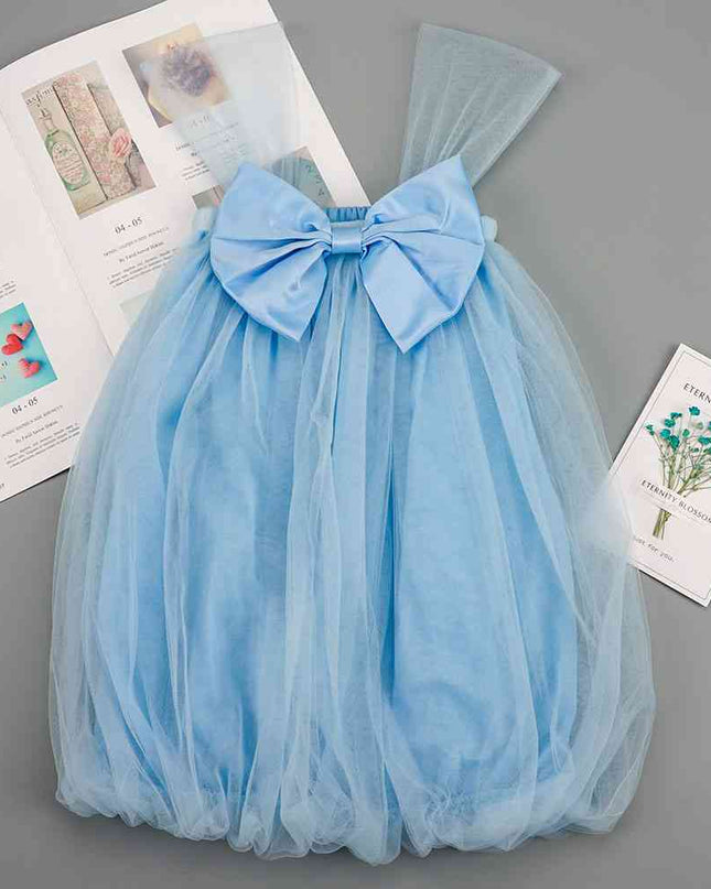 Bow Detail Sleeveless Mesh Dress