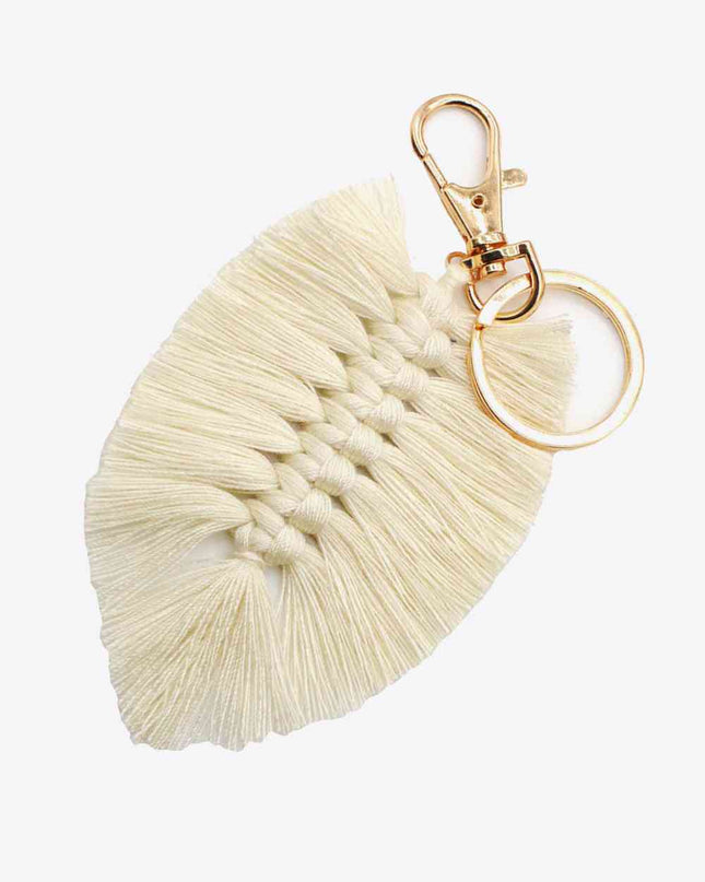 Assorted 4-Pack Leaf Shape Fringe Keychain