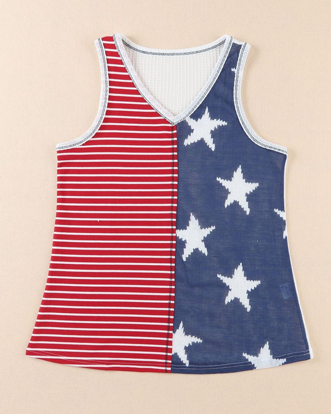 Star and Stripe V-Neck Tank