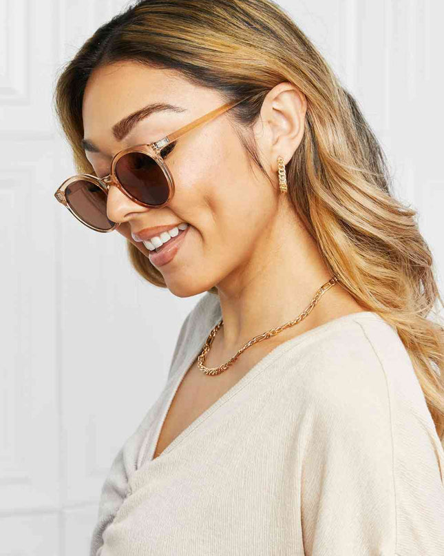 Round Full Rim Polycarbonate Frame Sunglasses