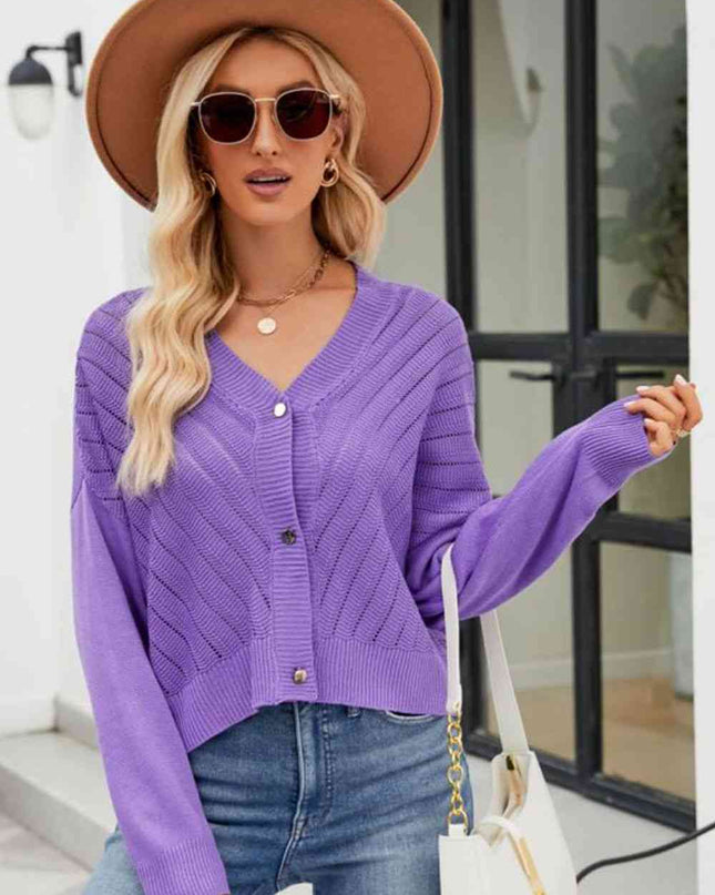 V-Neck Button Down Cardigan