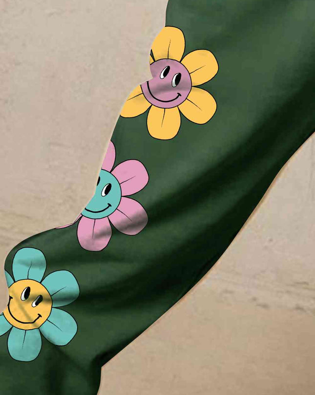 Simply Love Simply Love Full Size Drawstring Flower Graphic Long Sweatpants