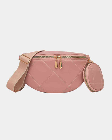 PU Leather Sling Bag with Small Purse