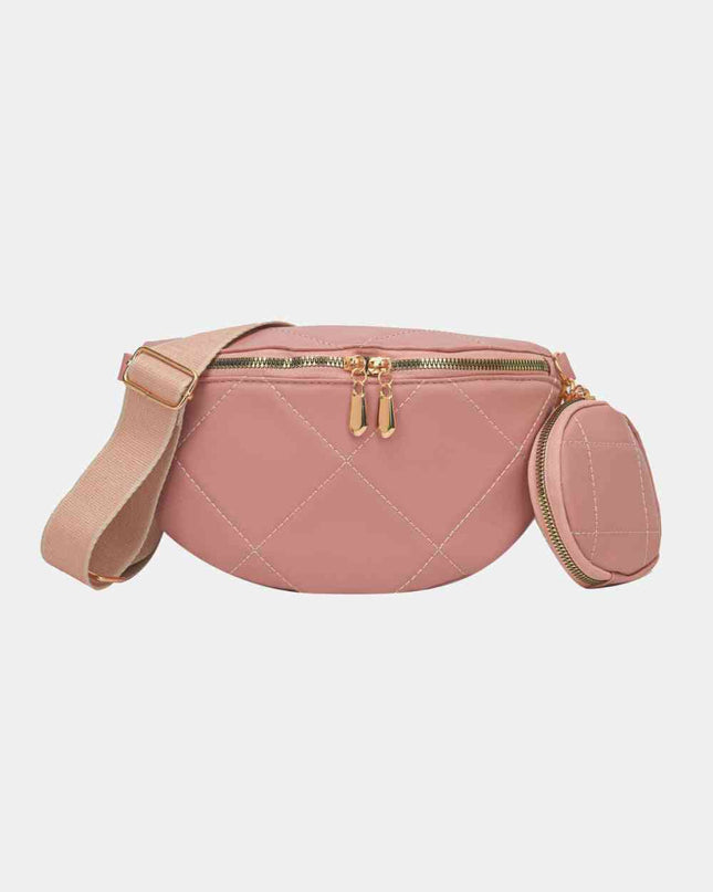 PU Leather Sling Bag with Small Purse
