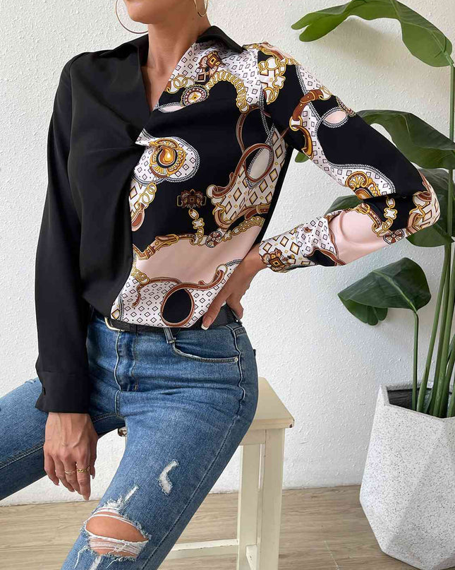 Twist Front Collared Blouse