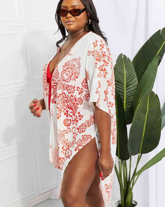 Floral Side Slit Cover Up