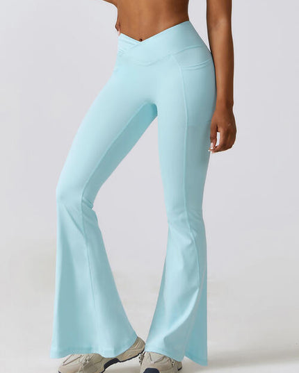 Flare Leg Active Pants with Pockets