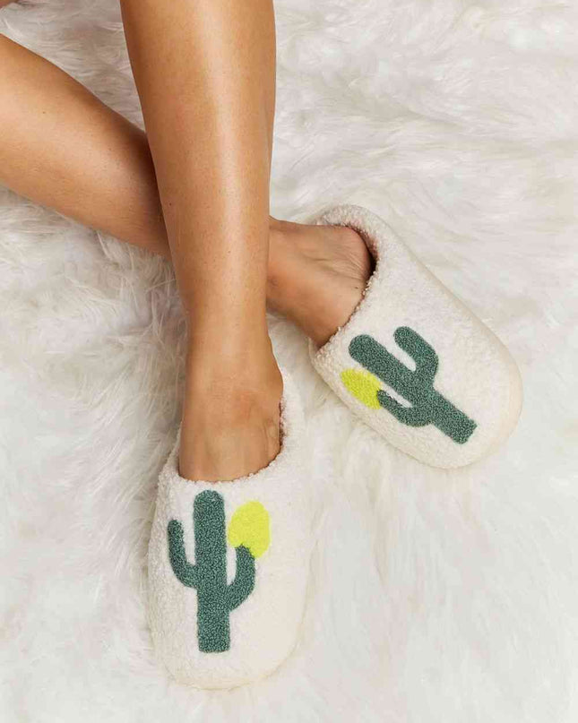 Melody Cactus Plush Slide Slippers