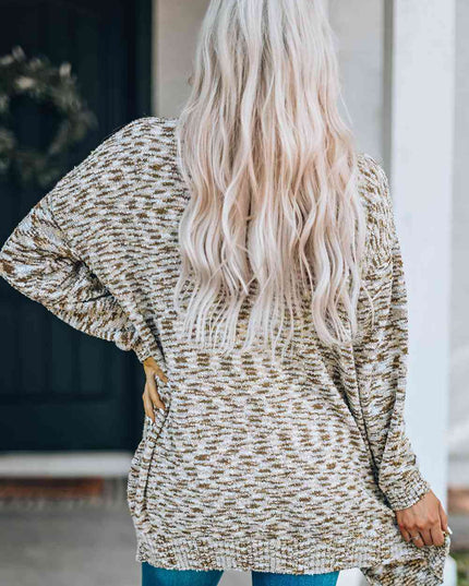 Open Front Dropped Shoulder Longline Cardigan