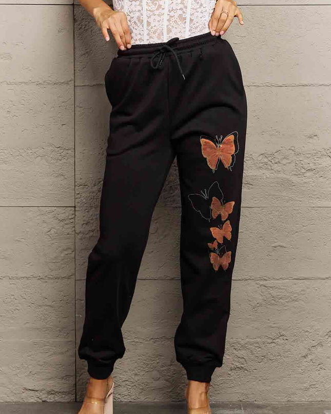Simply Love Full Size Butterfly Graphic Sweatpants