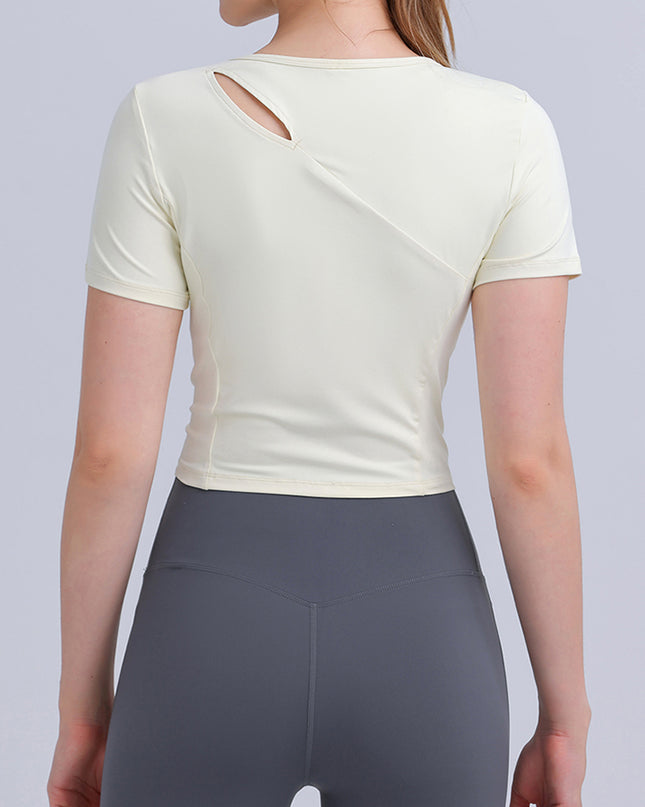 Round Neck Short Sleeve Active Top