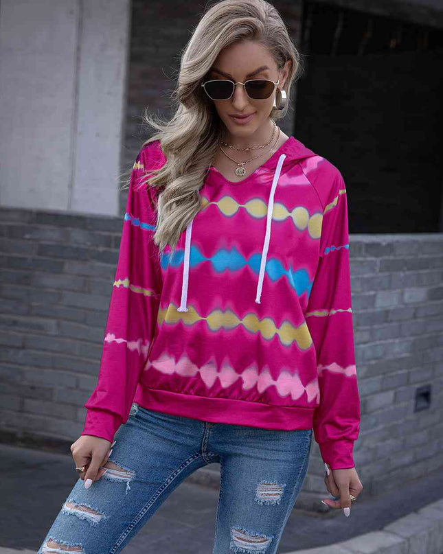 Tie Dye Raglan Sleeve Hoodie