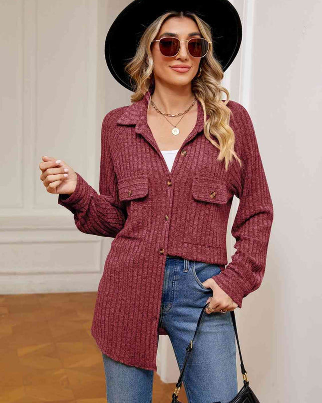 Button Down Collared Shacket