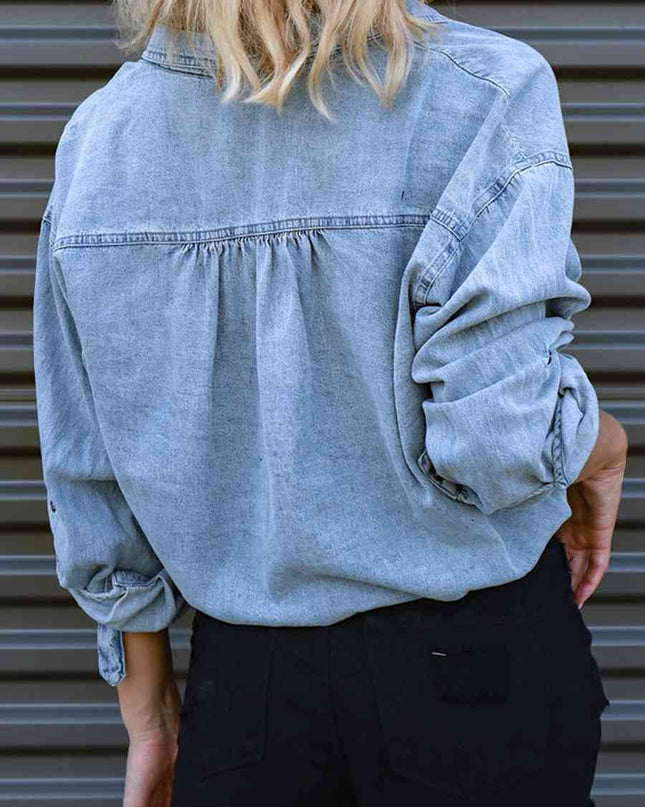 Tie Detail Denim Top