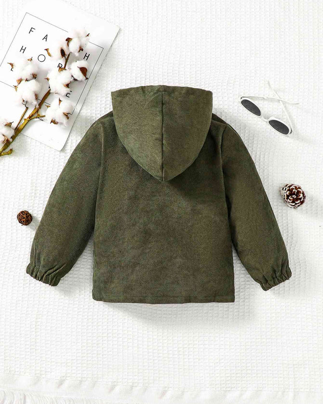 Buttoned Hoodie with Pockets
