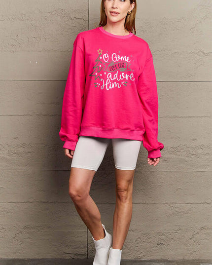 Simply Love Full Size Letter Graphic Long Sleeve Sweatshirt